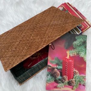 Straw box + holiday cards